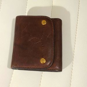 Frye wine leather wallet